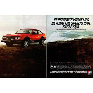 1981 AMC Eagle SX/4 4x4 Sports Car 2 Page Vintage Print Ad Man Cave Wall Art 80s